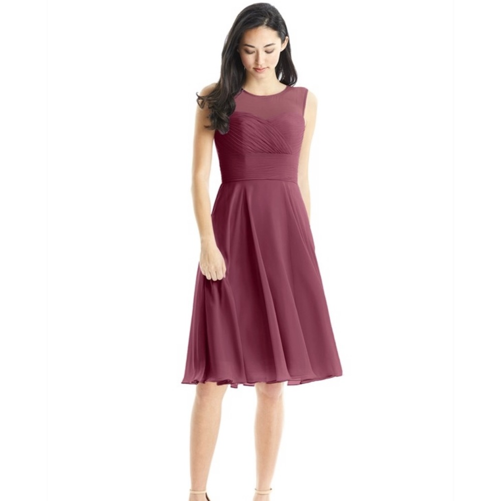 Azazie Scarlett dress in white. Size A6 beautiful bridal shower dress. Worn once